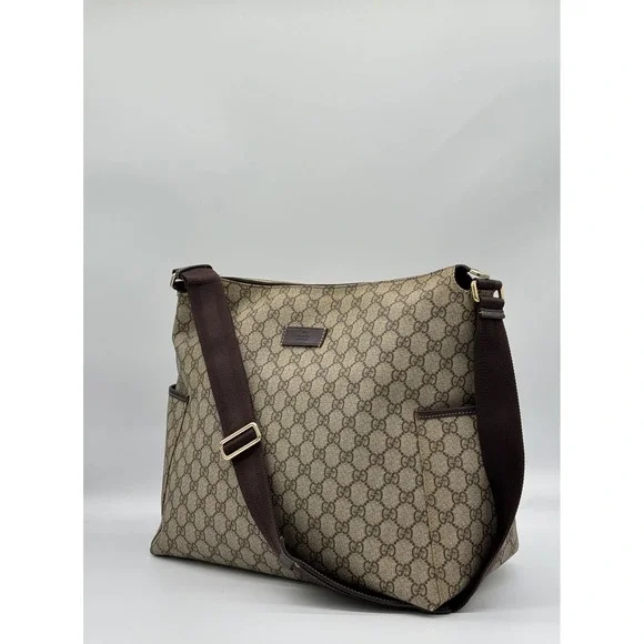 Gucci GG Supreme Canvas Messenger/Diaper Bag Brown Monogram Crossbody - Picture 7 of 13